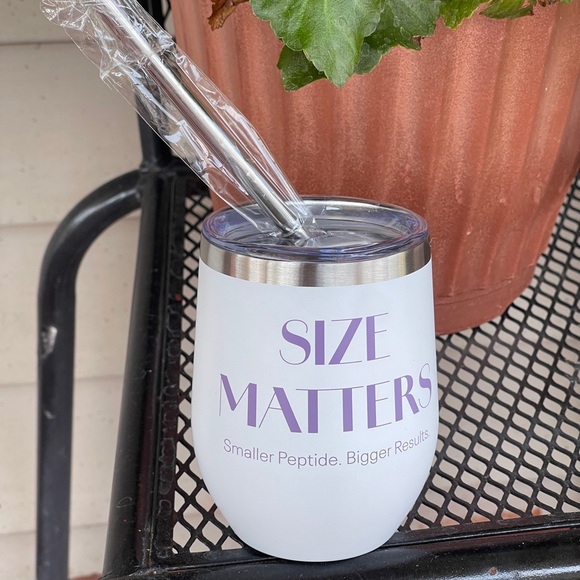 White Stainless Steel Tumbler with Straw - Picture 7 of 13